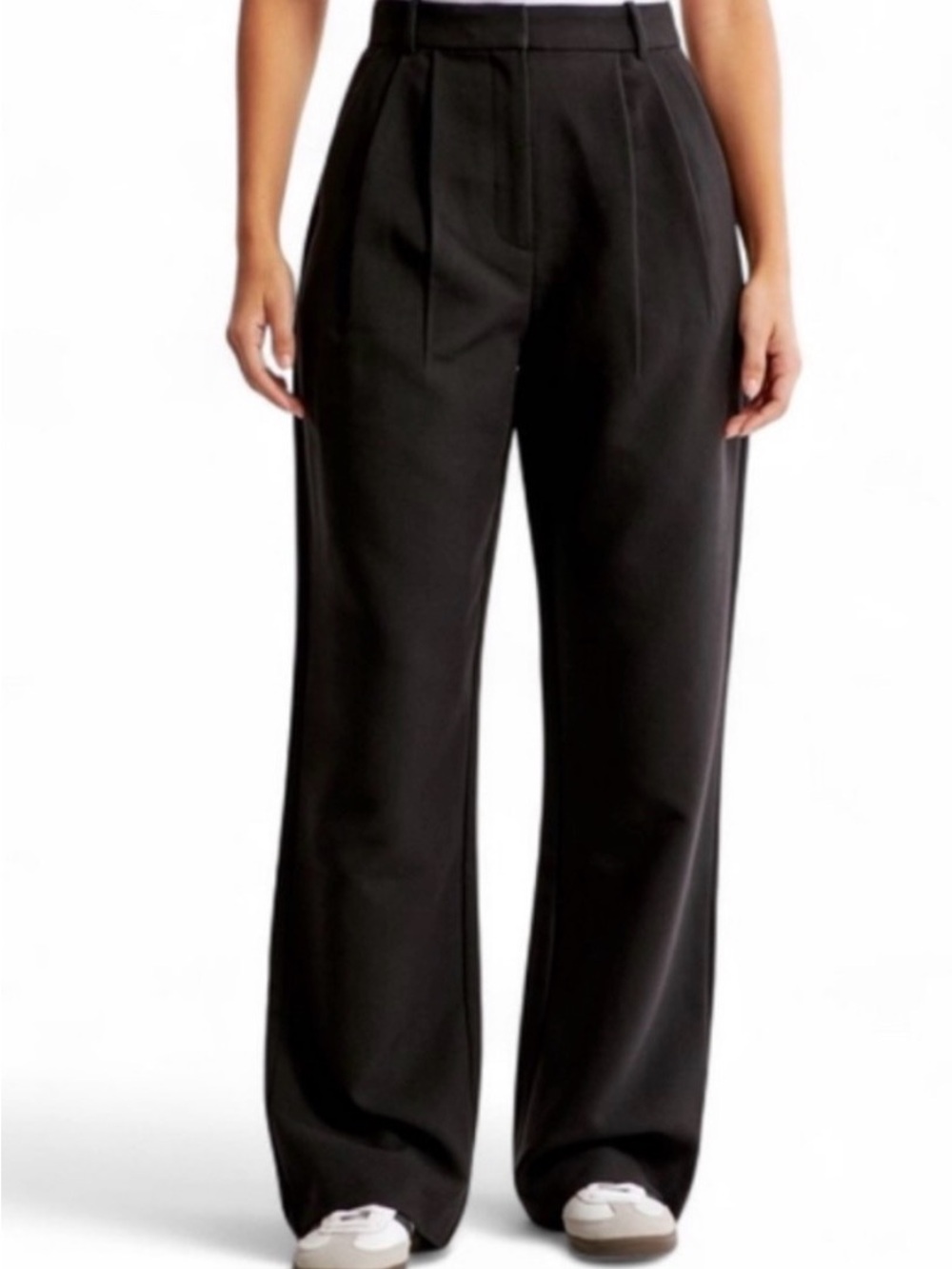 Abercrombie - curve love Wide-Leg High-Waist Black Pants